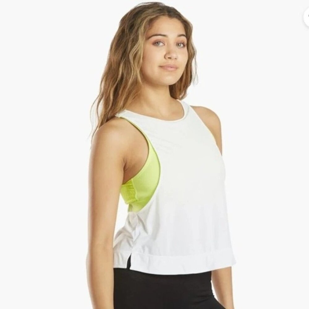 Free People Movement Rise to Run Cami in White Small New Womens Spandex Top